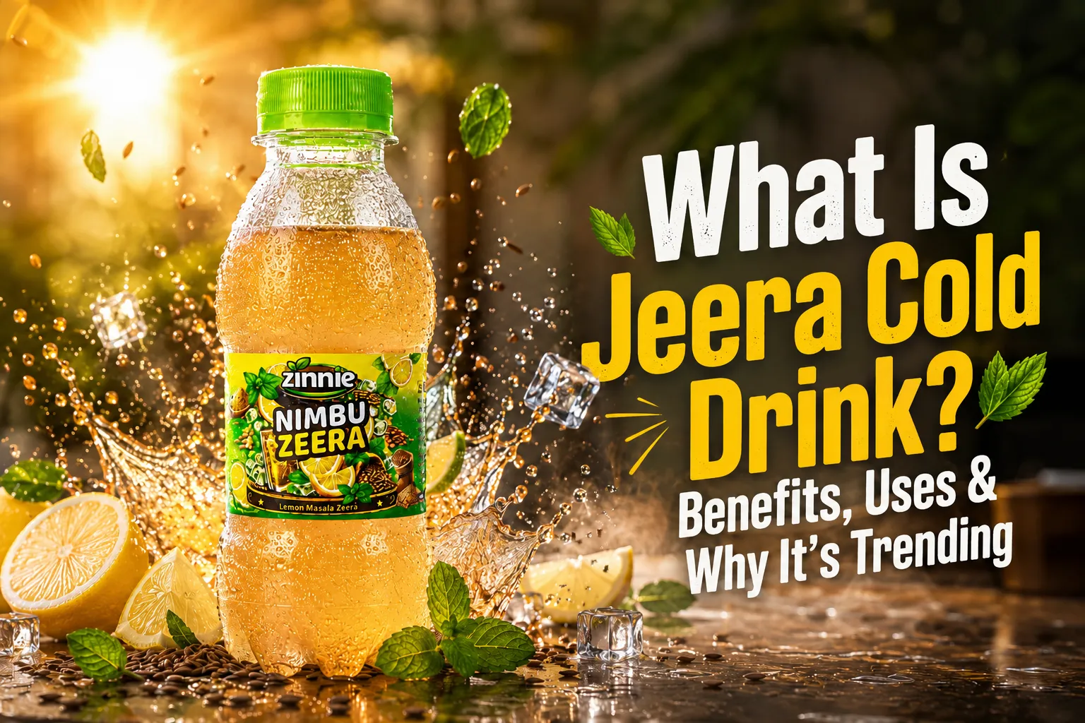 Jeera cold drink bottle ready to serve with natural ingredients
