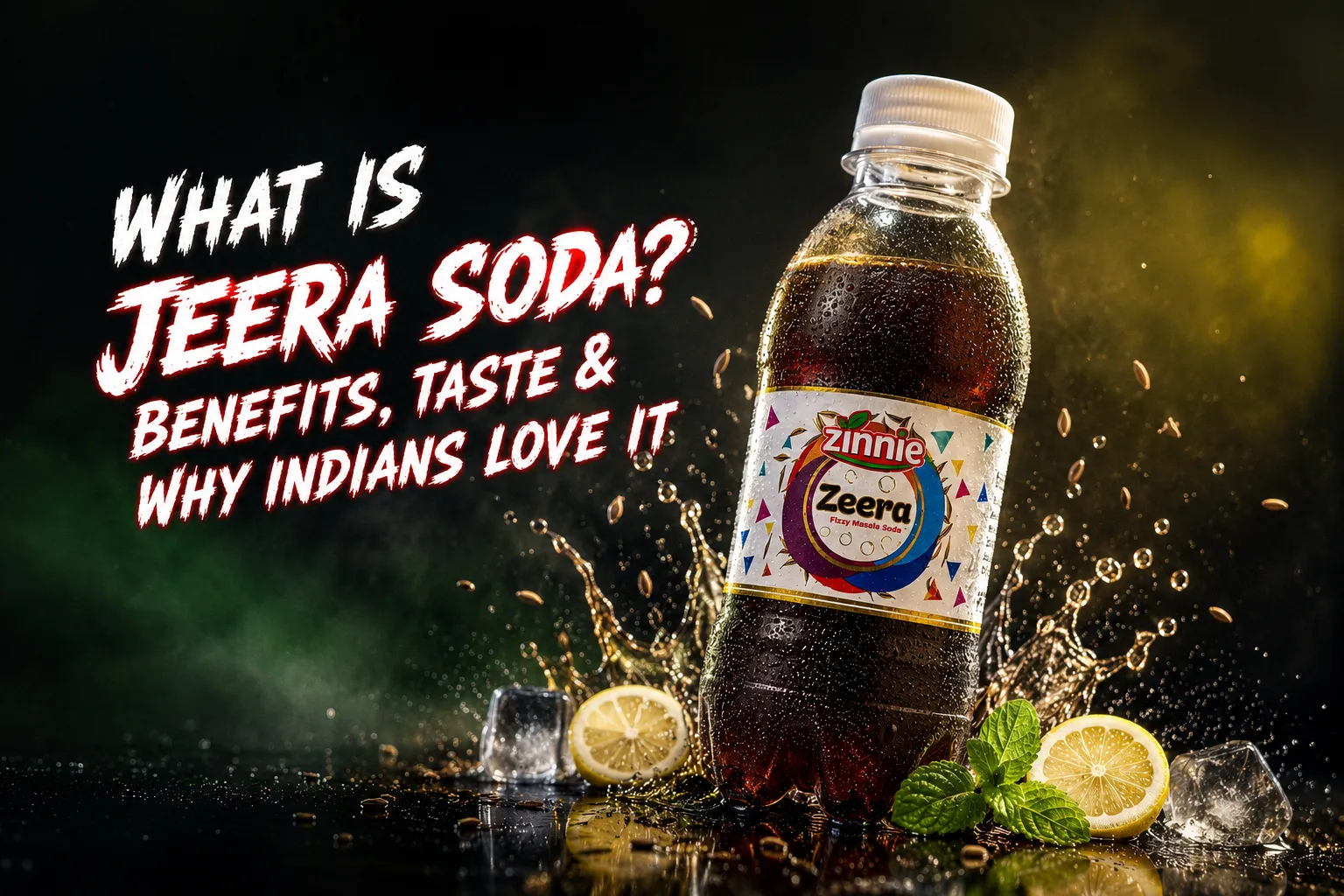 Jeera soda, a refreshing Indian masala drink with spices and fizz