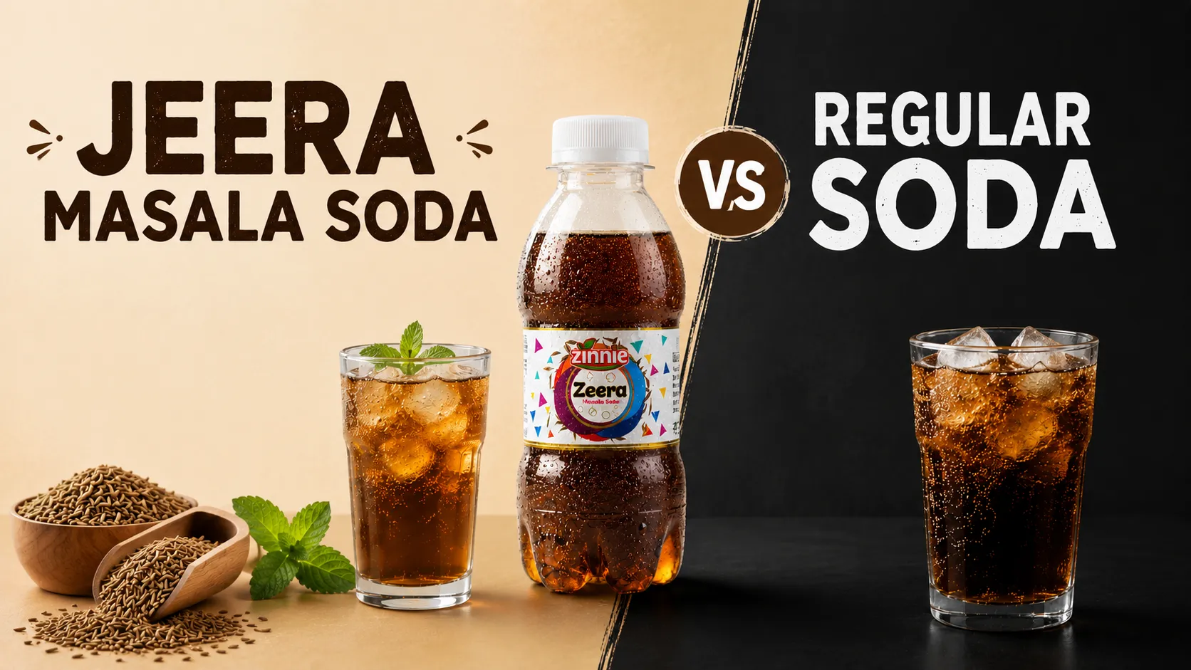 masala soda drink India with jeera black salt and lemon